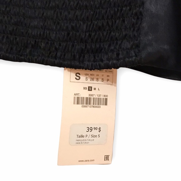 ZARA BLACK CROP TOP WITH PEARLED BUTTON - BUSTIER - SMALL - BRAND NEW WITH TAG - Picture 7 of 16